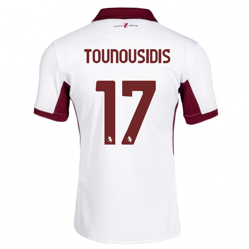 Danxen Heren Kyriakos Tounousidis #17 Bordeauxrood Wit Rood Uitshirt Uittenue 2026/27 T-Shirt