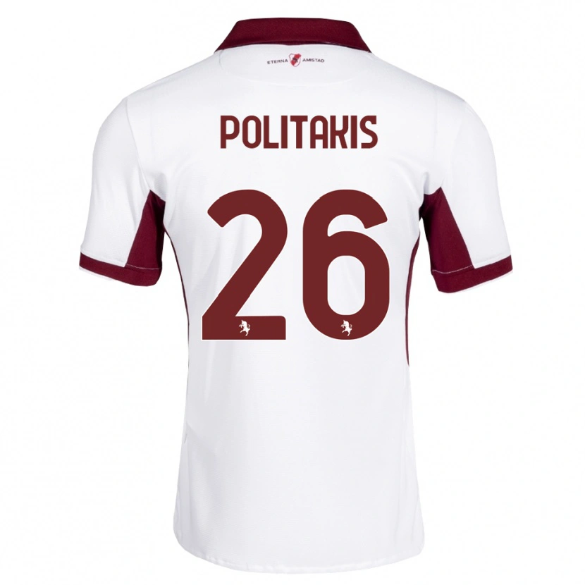 Danxen Heren Grigorios Politakis #26 Bordeauxrood Wit Rood Uitshirt Uittenue 2026/27 T-Shirt