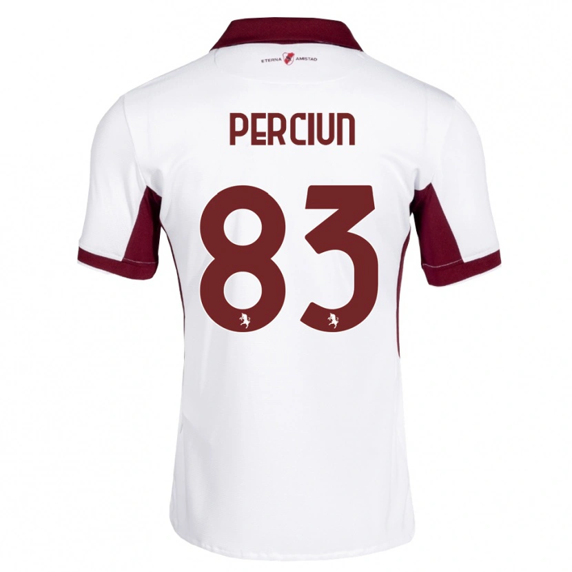 Danxen Heren Sergiu Perciun #83 Bordeauxrood Wit Rood Uitshirt Uittenue 2026/27 T-Shirt