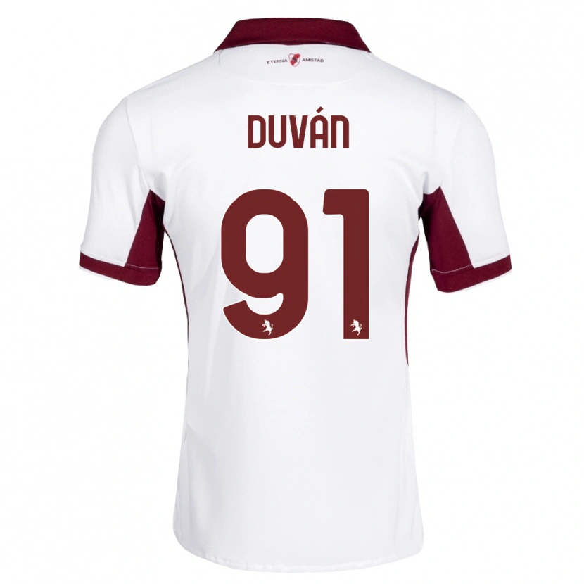 Danxen Heren Duván Zapata #91 Bordeauxrood Wit Rood Uitshirt Uittenue 2026/27 T-Shirt