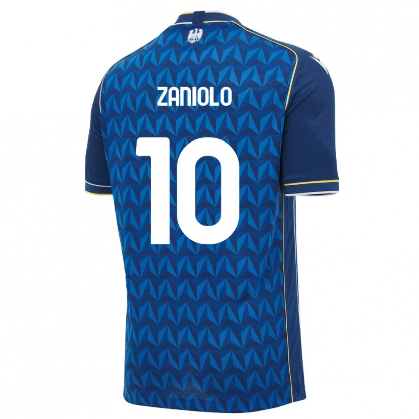 Danxen Heren Nicolò Zaniolo #10 Koninklijk Blauw Wit Blauw Uitshirt Uittenue 2026/27 T-Shirt