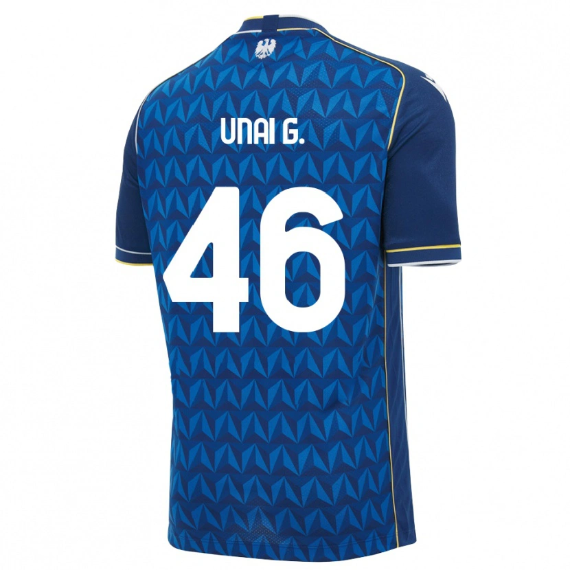 Danxen Heren Unai Gómez #46 Koninklijk Blauw Wit Blauw Uitshirt Uittenue 2026/27 T-Shirt