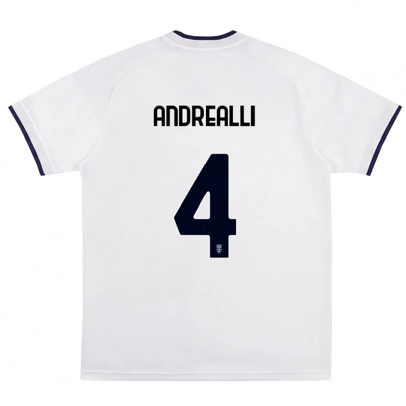 Danxen Heren Francesco Andrealli #4 Wit Rood Koninklijk Blauw Uitshirt Uittenue 2026/27 T-Shirt