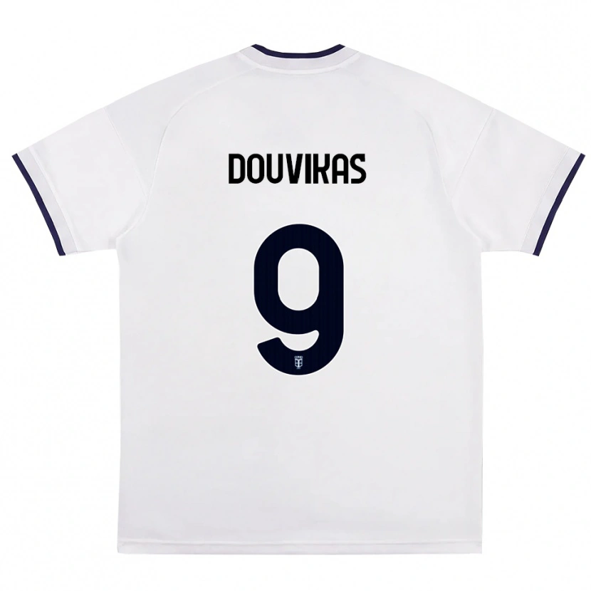Danxen Heren Anastasios Douvikas #9 Wit Rood Koninklijk Blauw Uitshirt Uittenue 2026/27 T-Shirt