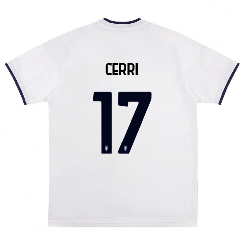 Danxen Heren Alberto Cerri #17 Wit Rood Koninklijk Blauw Uitshirt Uittenue 2026/27 T-Shirt