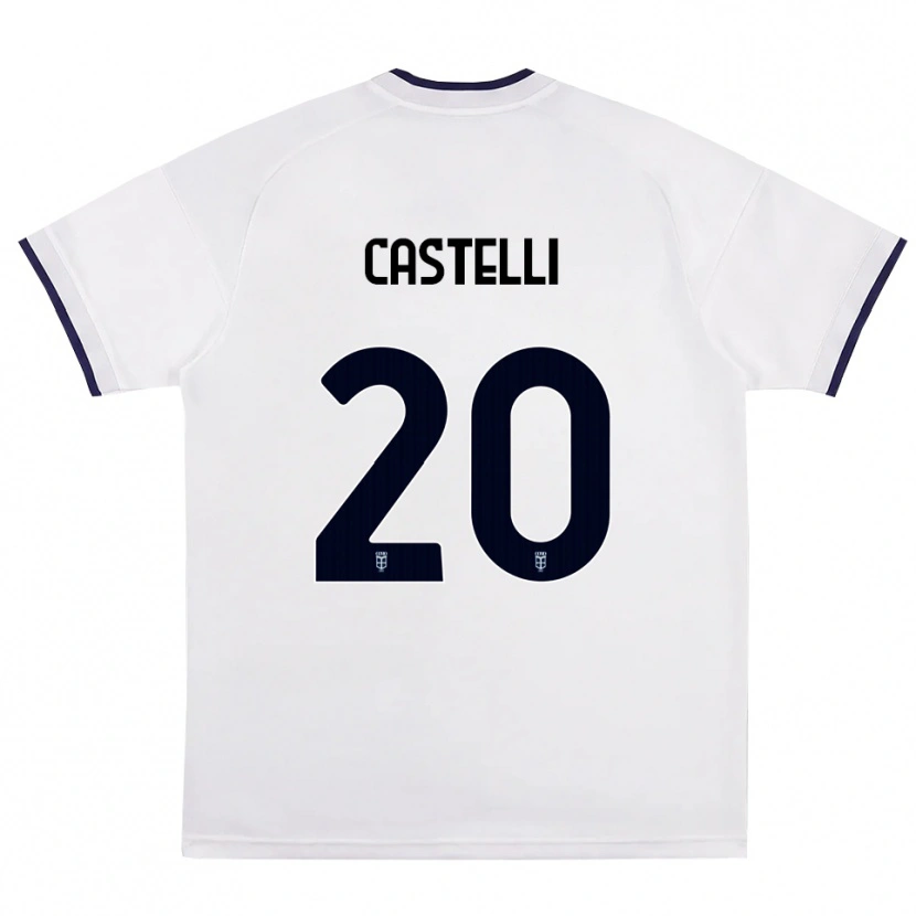 Danxen Heren Matteo Castelli #20 Wit Rood Koninklijk Blauw Uitshirt Uittenue 2026/27 T-Shirt