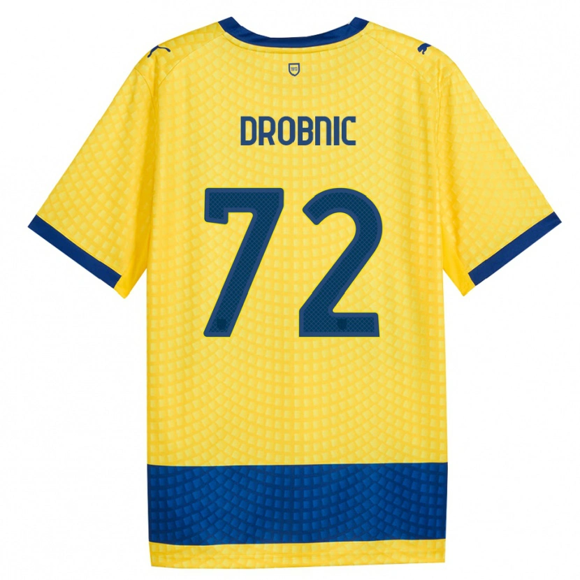 Danxen Heren Dominik Drobnic #72 Geel Blauw Zwart Uitshirt Uittenue 2026/27 T-Shirt