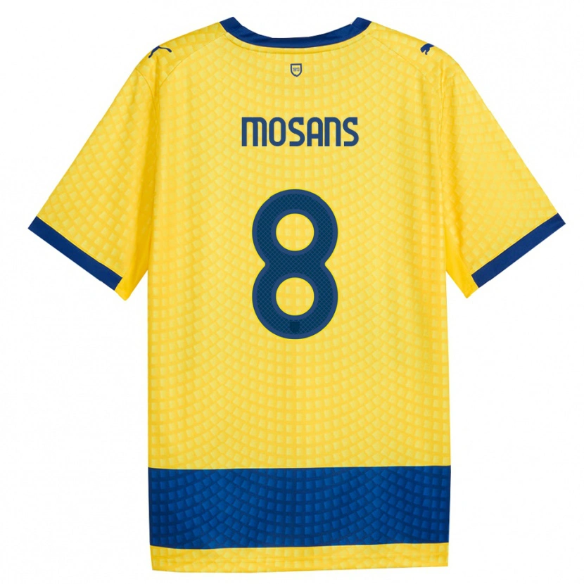 Danxen Heren Kristaps Mosans #8 Geel Blauw Zwart Uitshirt Uittenue 2026/27 T-Shirt