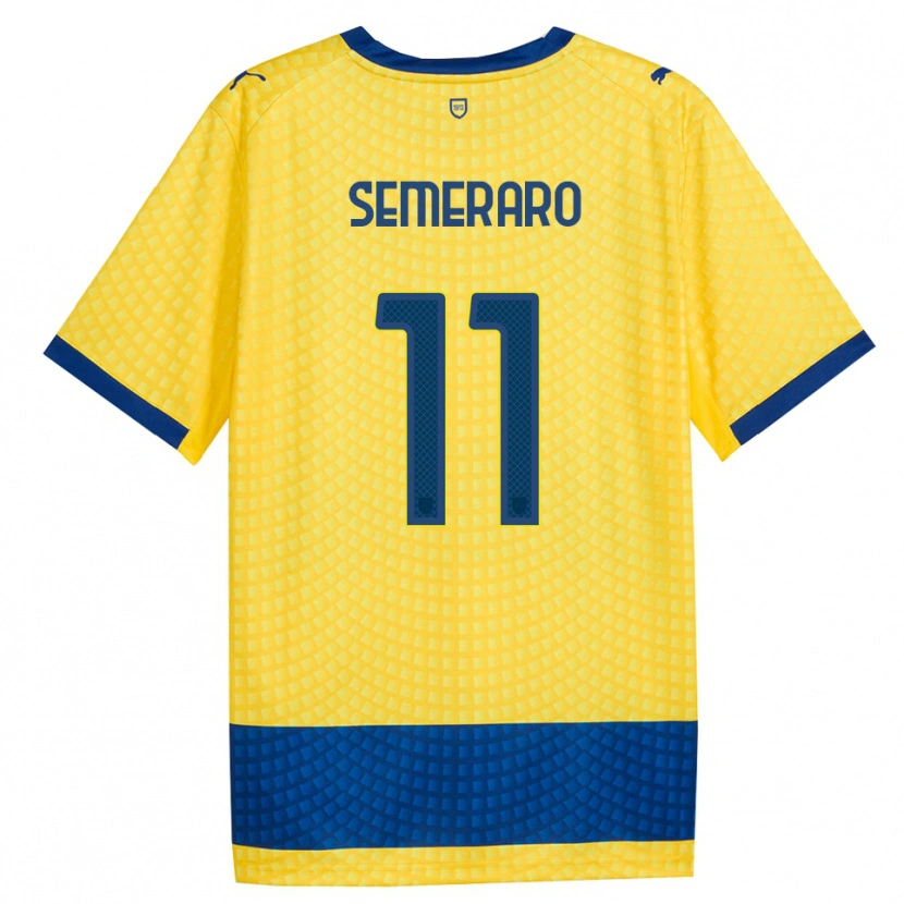 Danxen Heren Riccardo Semeraro #11 Geel Blauw Zwart Uitshirt Uittenue 2026/27 T-Shirt