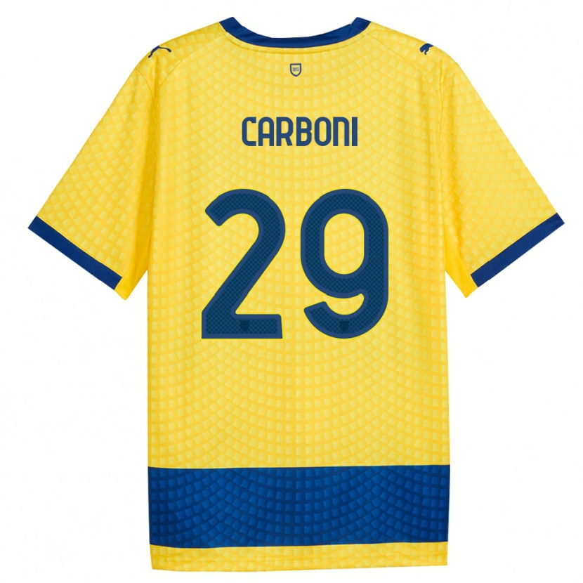 Danxen Heren Franco Carboni #29 Geel Blauw Zwart Uitshirt Uittenue 2026/27 T-Shirt