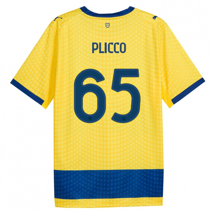 Danxen Heren Elia Plicco #65 Geel Blauw Zwart Uitshirt Uittenue 2026/27 T-Shirt