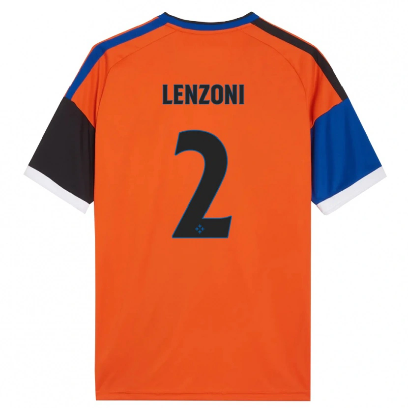 Danxen Heren Samuele Lenzoni #2 Oranje Blauw Zwart Wit Uitshirt Uittenue 2026/27 T-Shirt