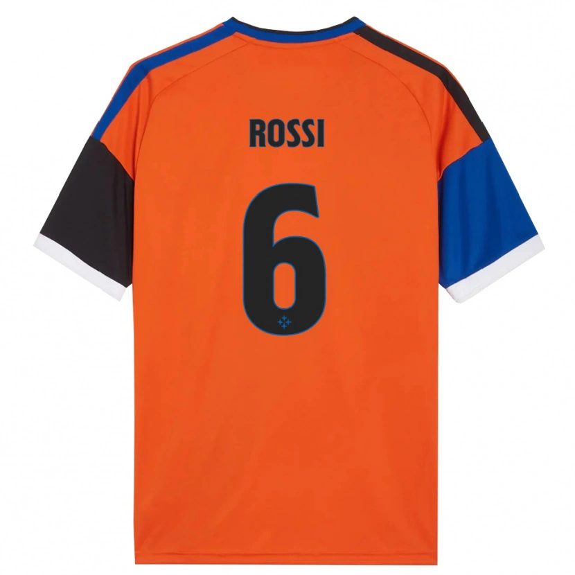 Danxen Heren Francesco Rossi #6 Oranje Blauw Zwart Wit Uitshirt Uittenue 2026/27 T-Shirt