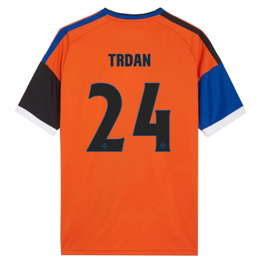 Danxen Heren Miha Trdan #24 Oranje Blauw Zwart Wit Uitshirt Uittenue 2026/27 T-Shirt