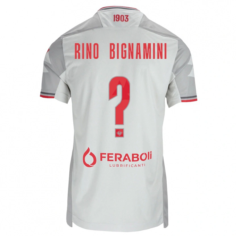 Danxen Heren Filippo Rino Bignamini #0 Grijs Wit Rood Uitshirt Uittenue 2026/27 T-Shirt