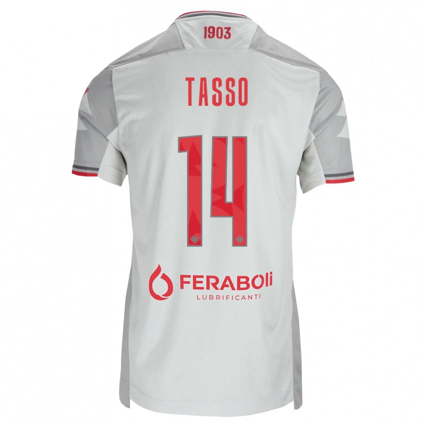 Danxen Heren Achille Tasso #14 Grijs Wit Rood Uitshirt Uittenue 2026/27 T-Shirt