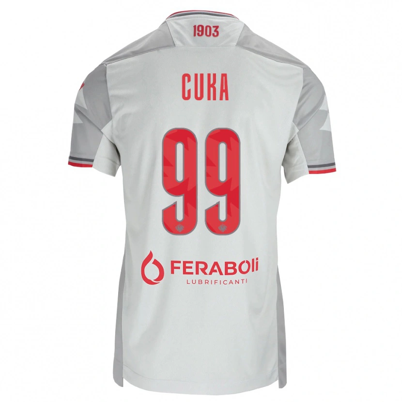 Danxen Heren Samuel Cuka #99 Grijs Wit Rood Uitshirt Uittenue 2026/27 T-Shirt