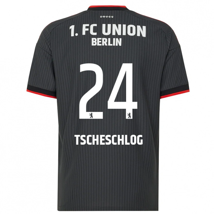 Danxen Heren Jonas Tscheschlog #24 Zwart Wit Rood Uitshirt Uittenue 2026/27 T-Shirt