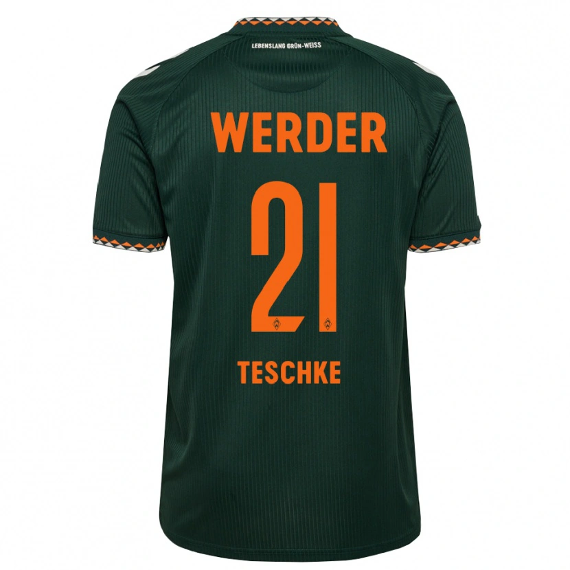 Danxen Heren Tim Teschke #21 Donkergroen Oranje Wit Uitshirt Uittenue 2026/27 T-Shirt