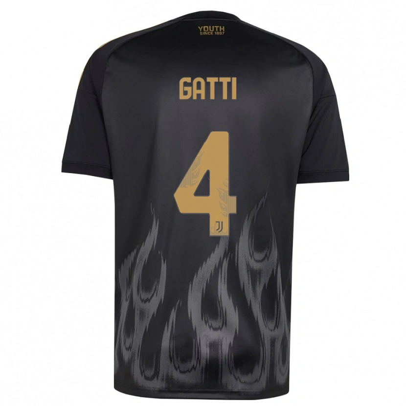Danxen Heren Federico Gatti #4 Zwart Bruin Thuisshirt Derde Tenue 2026/27 T-Shirt