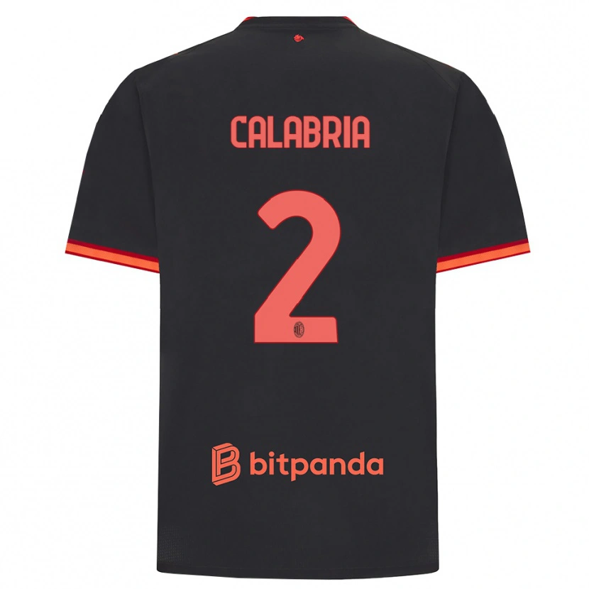 Danxen Heren Davide Calabria #2 Zwart Rood Thuisshirt Derde Tenue 2026/27 T-Shirt