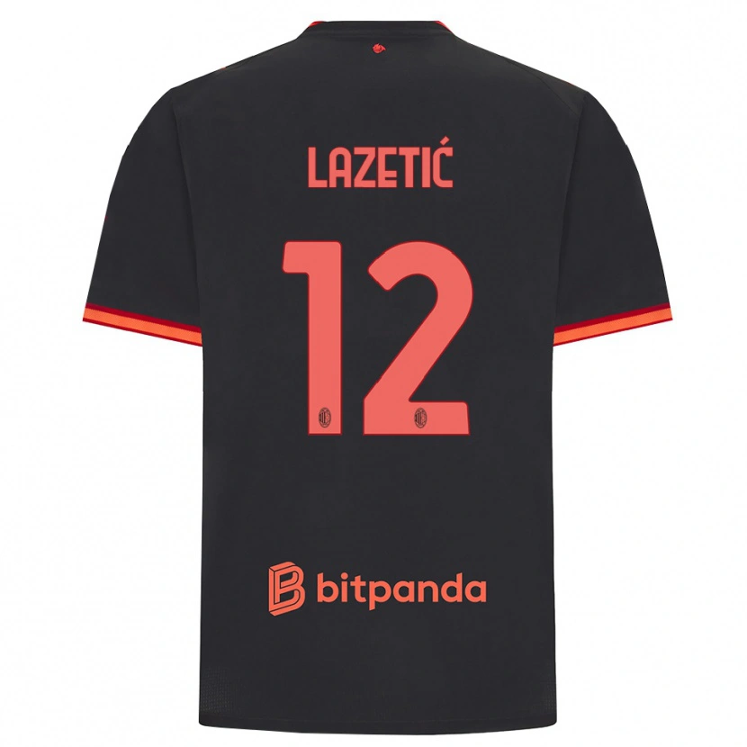 Danxen Heren Marko Lazetic #12 Zwart Rood Thuisshirt Derde Tenue 2026/27 T-Shirt