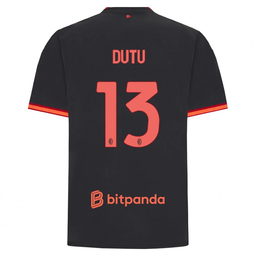 Danxen Heren Matteo Dutu #13 Zwart Rood Thuisshirt Derde Tenue 2026/27 T-Shirt