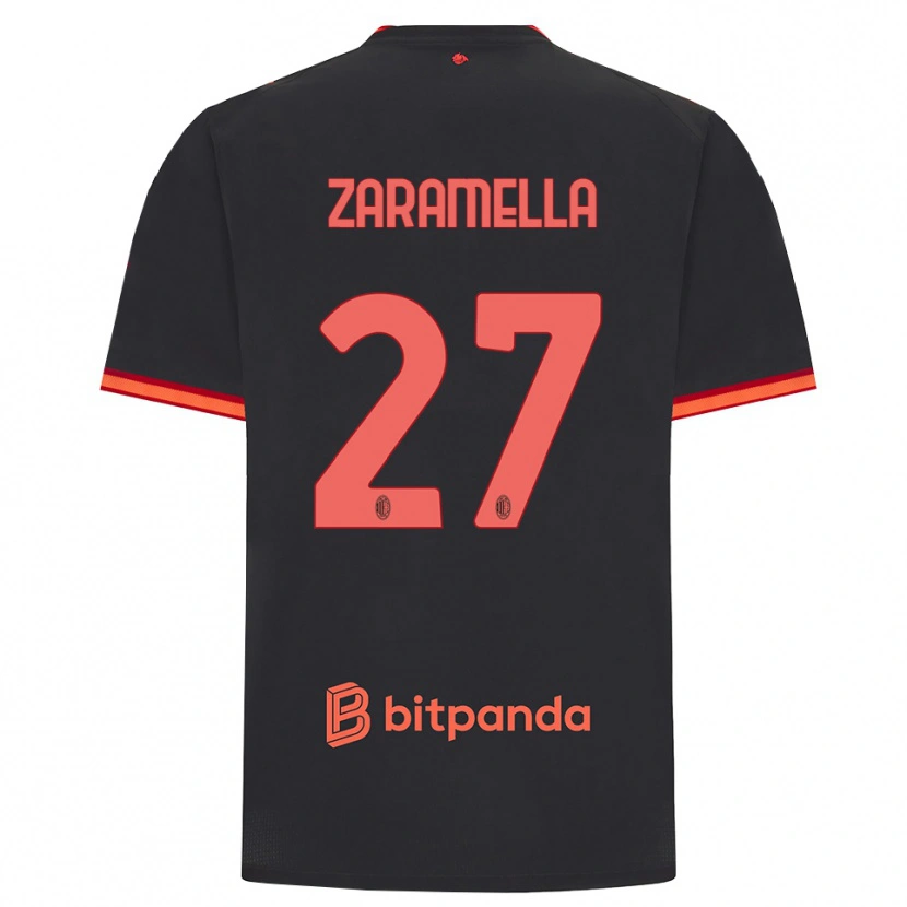 Danxen Heren Mattia Zaramella #27 Zwart Rood Thuisshirt Derde Tenue 2026/27 T-Shirt
