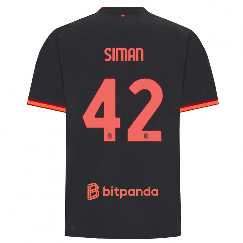 Danxen Heren Alexandru Șiman #42 Zwart Rood Thuisshirt Derde Tenue 2026/27 T-Shirt