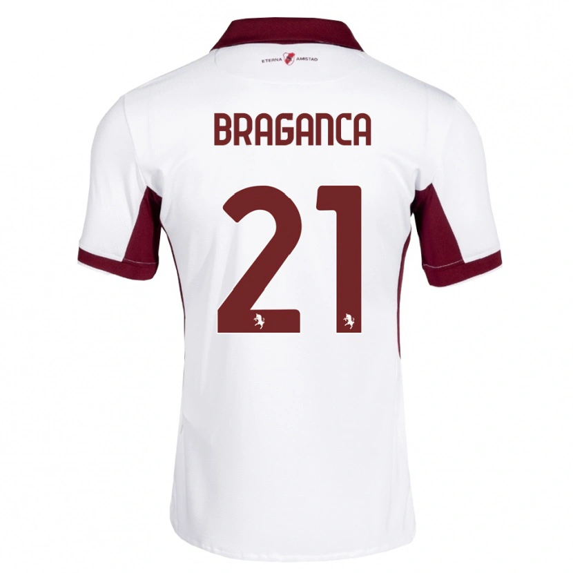 Danxen Dames Daniel Bragança #21 Bordeauxrood Wit Rood Uitshirt Uittenue 2026/27 T-Shirt