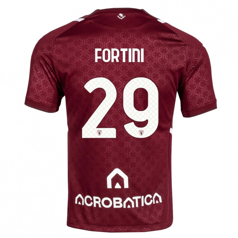 Danxen Dames Niccolò Fortini #29 Bordeauxrood Wit Thuisshirt Thuistenue 2026/27 T-Shirt