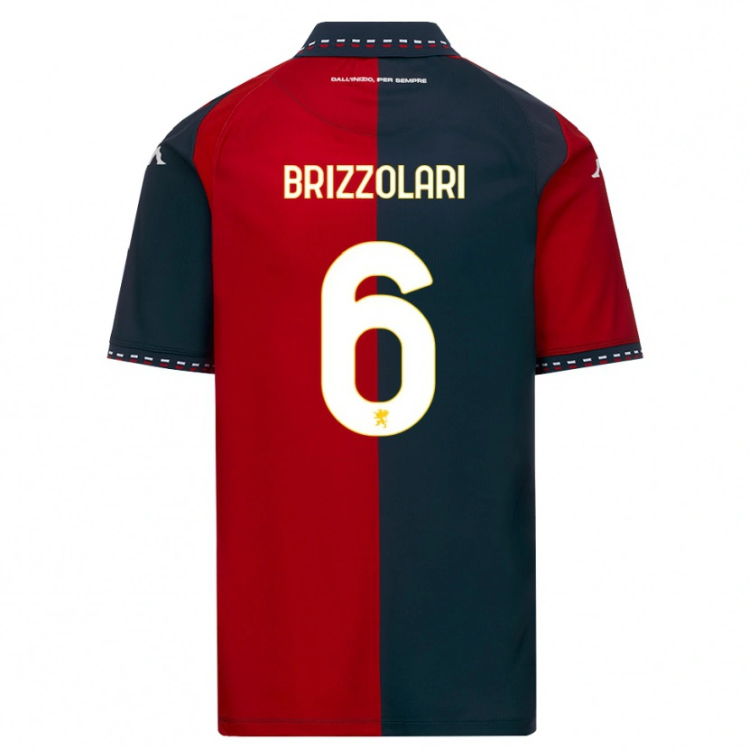 Danxen Dames Mattia Brizzolari #6 Rood Zwart Wit Thuisshirt Thuistenue 2026/27 T-Shirt