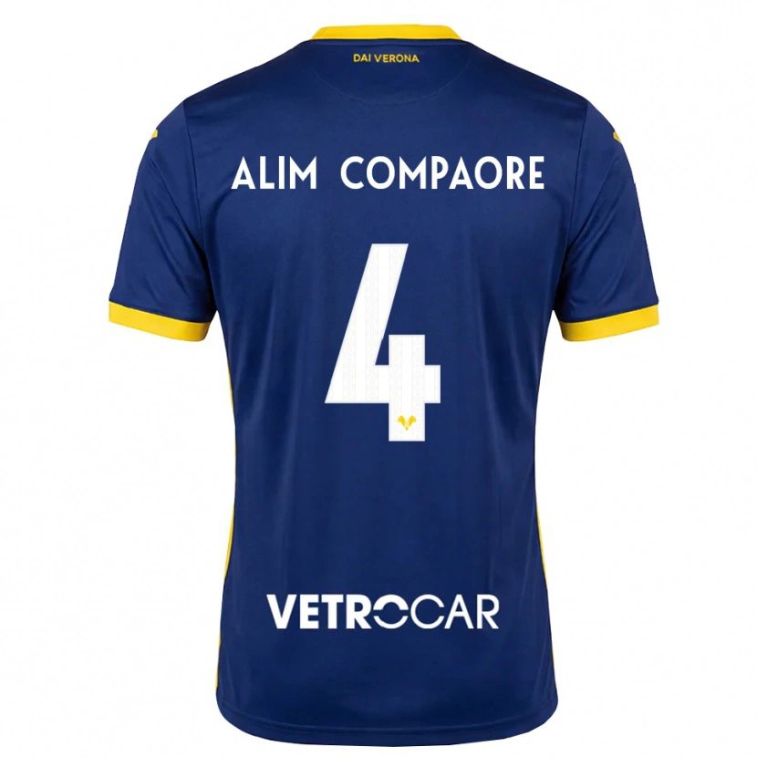 Danxen Dames Abdul Alim Compaore #4 Koninklijk Blauw Geel Wit Thuisshirt Thuistenue 2026/27 T-Shirt