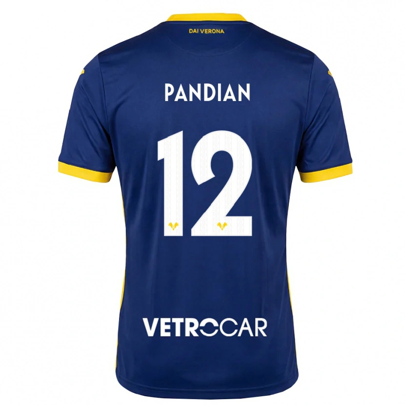 Danxen Dames Alessandro Pandian #12 Koninklijk Blauw Geel Wit Thuisshirt Thuistenue 2026/27 T-Shirt