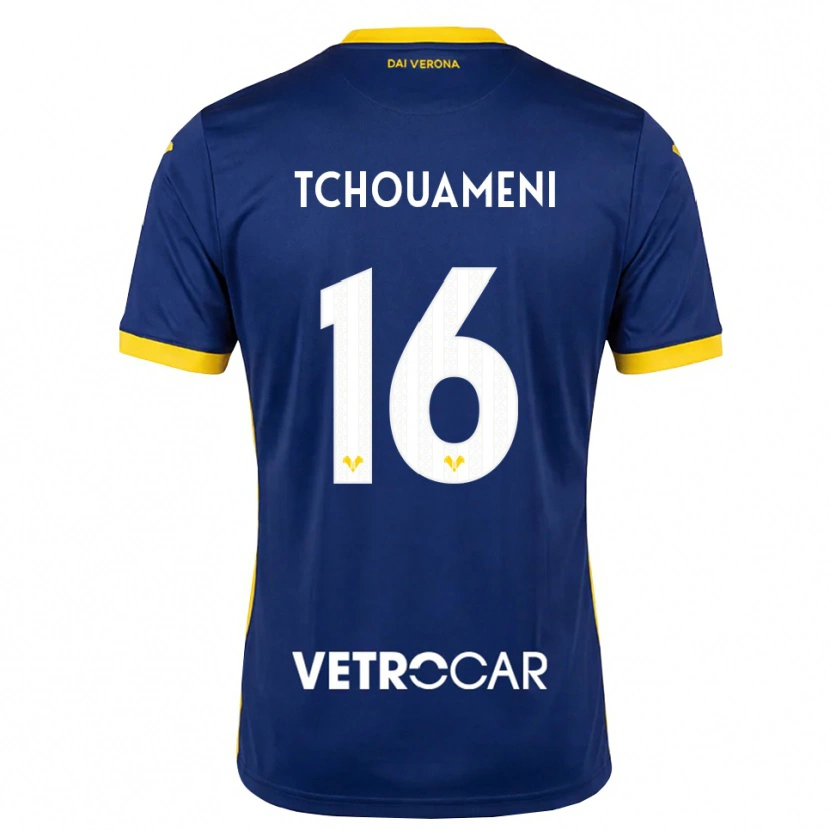 Danxen Dames Alex Tchouameni #16 Koninklijk Blauw Geel Wit Thuisshirt Thuistenue 2026/27 T-Shirt