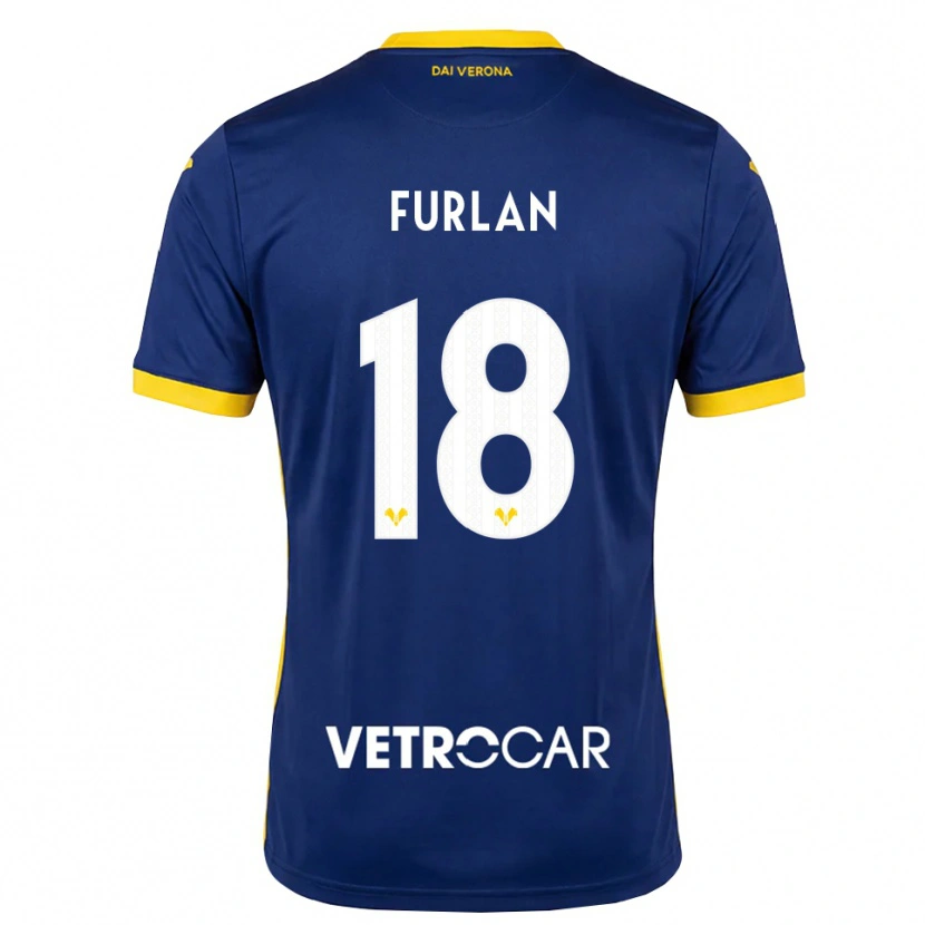 Danxen Dames David Furlan #18 Koninklijk Blauw Geel Wit Thuisshirt Thuistenue 2026/27 T-Shirt