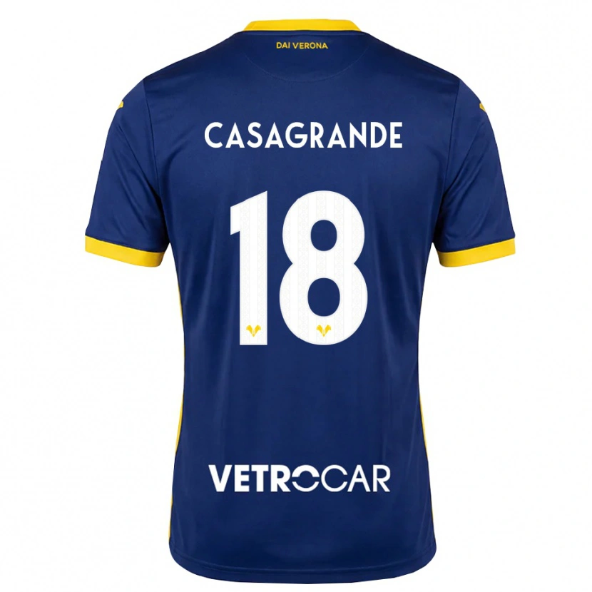 Danxen Dames Davide Casagrande #18 Koninklijk Blauw Geel Wit Thuisshirt Thuistenue 2026/27 T-Shirt