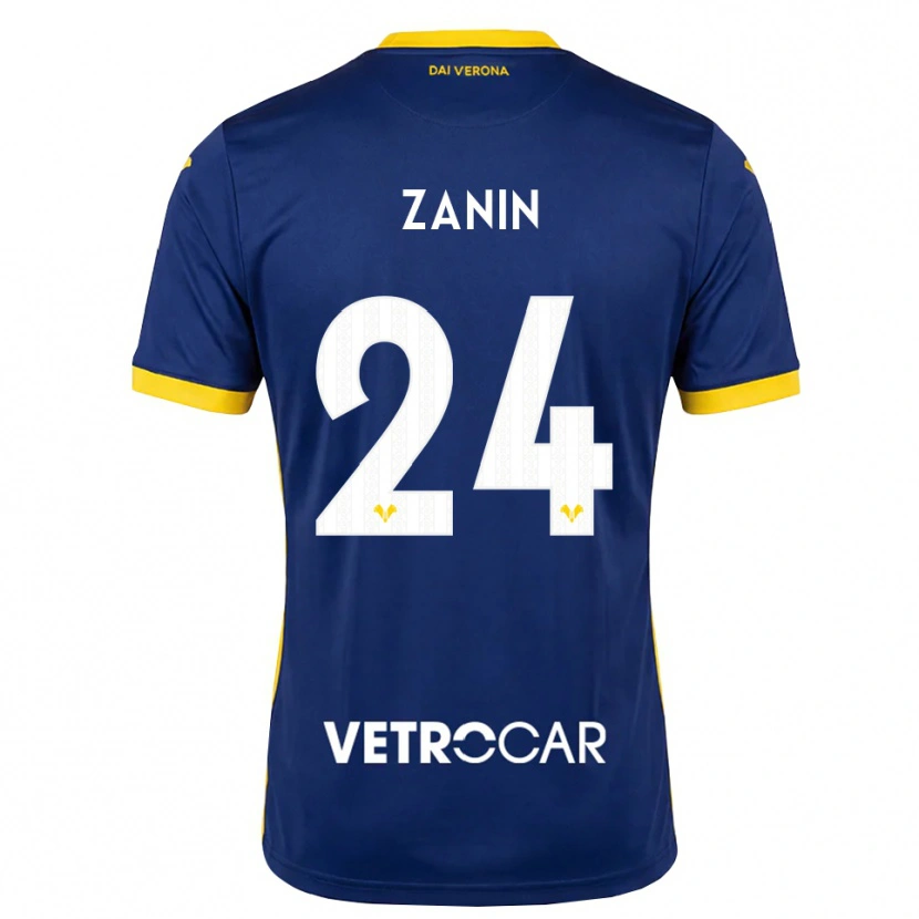 Danxen Dames David Zanin #24 Koninklijk Blauw Geel Wit Thuisshirt Thuistenue 2026/27 T-Shirt