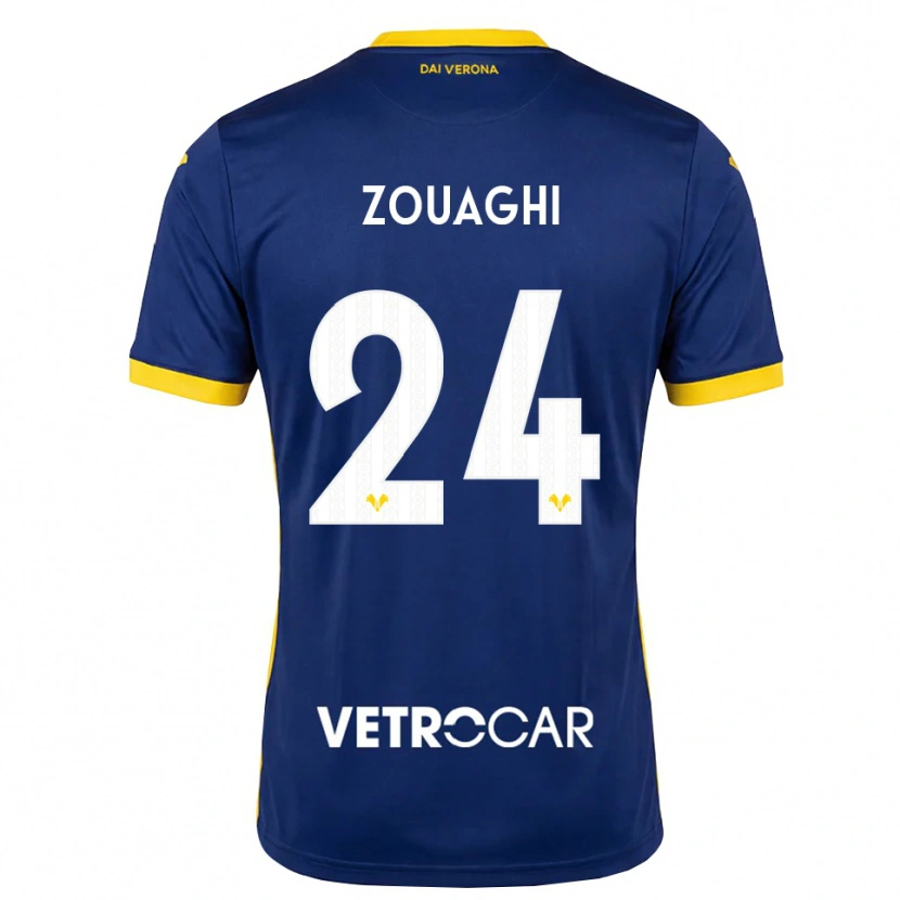 Danxen Dames Thomas Zouaghi #24 Koninklijk Blauw Geel Wit Thuisshirt Thuistenue 2026/27 T-Shirt