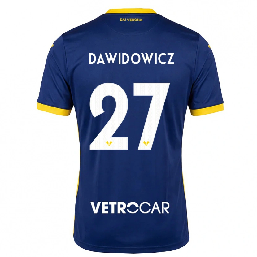 Danxen Dames Pawel Dawidowicz #27 Koninklijk Blauw Geel Wit Thuisshirt Thuistenue 2026/27 T-Shirt