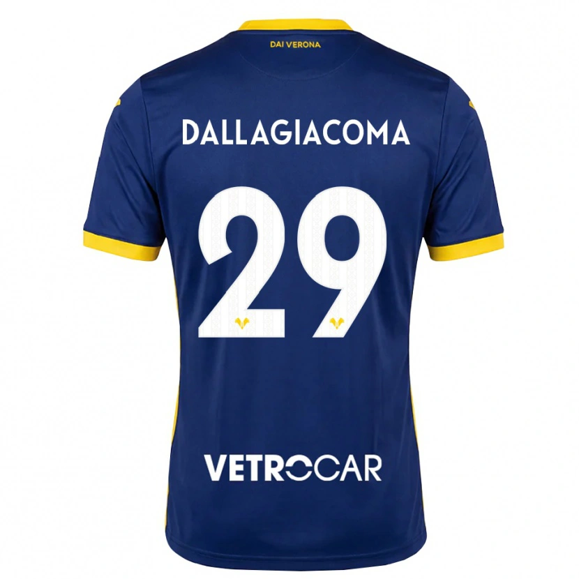 Danxen Dames Stefania Dallagiacoma #29 Koninklijk Blauw Geel Wit Thuisshirt Thuistenue 2026/27 T-Shirt