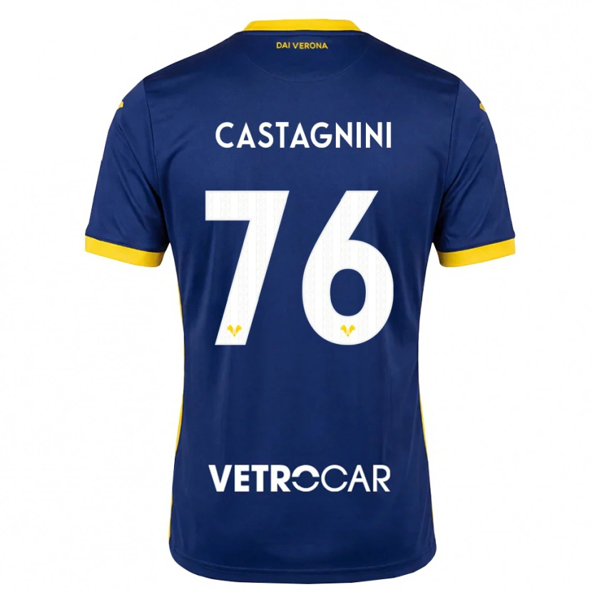 Danxen Dames Mirko Castagnini #76 Koninklijk Blauw Geel Wit Thuisshirt Thuistenue 2026/27 T-Shirt
