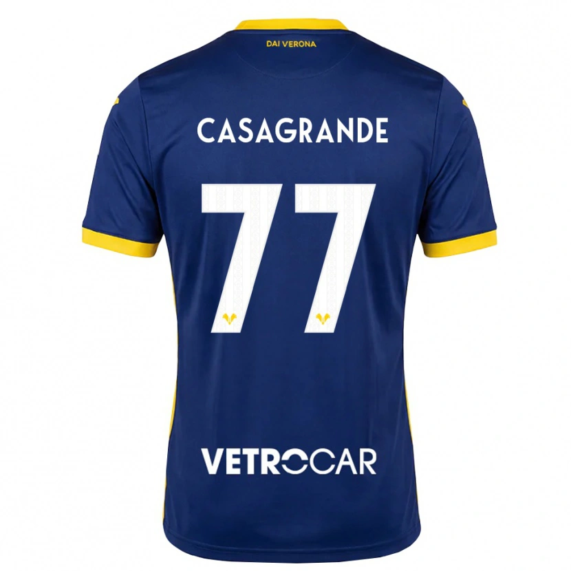 Danxen Dames Tommaso Casagrande #77 Koninklijk Blauw Geel Wit Thuisshirt Thuistenue 2026/27 T-Shirt
