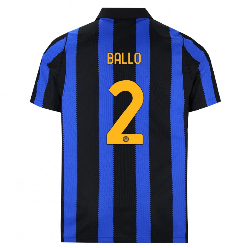 Danxen Dames Lamine Ballo #2 Zwart Blauw Geel Thuisshirt Thuistenue 2026/27 T-Shirt