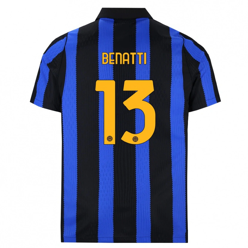 Danxen Dames Tommaso Benatti #13 Zwart Blauw Geel Thuisshirt Thuistenue 2026/27 T-Shirt