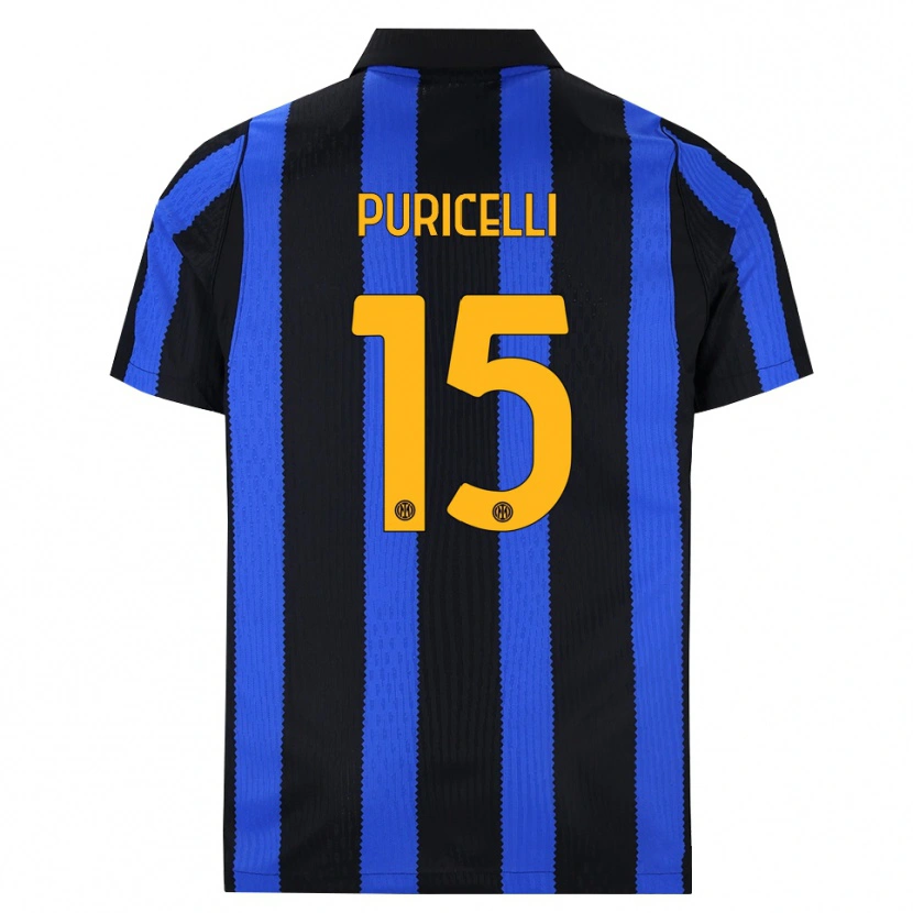 Danxen Dames Lorenzo Puricelli #15 Zwart Blauw Geel Thuisshirt Thuistenue 2026/27 T-Shirt