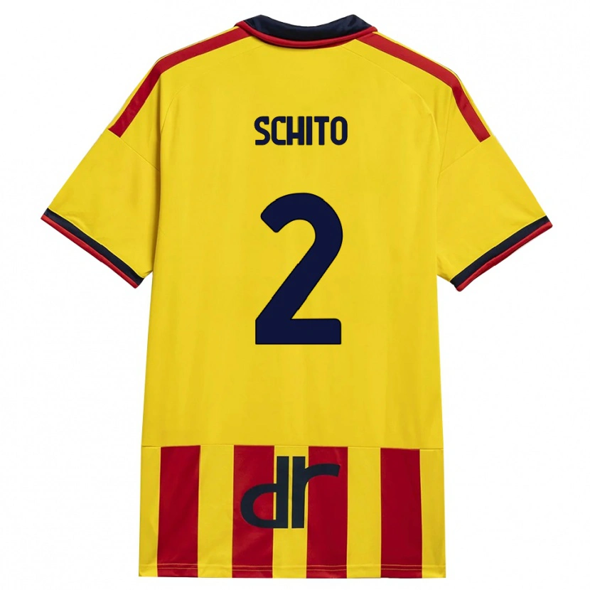 Danxen Dames Andrea Schito #2 Geel Rood Thuisshirt Thuistenue 2026/27 T-Shirt