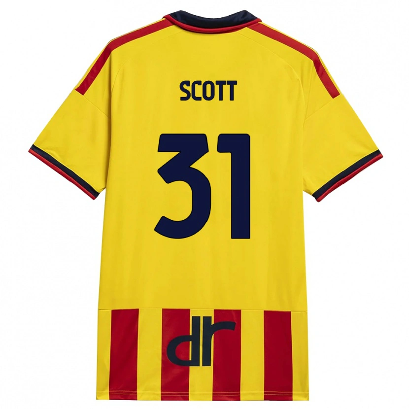 Danxen Dames Elijah Scott #31 Geel Rood Thuisshirt Thuistenue 2026/27 T-Shirt