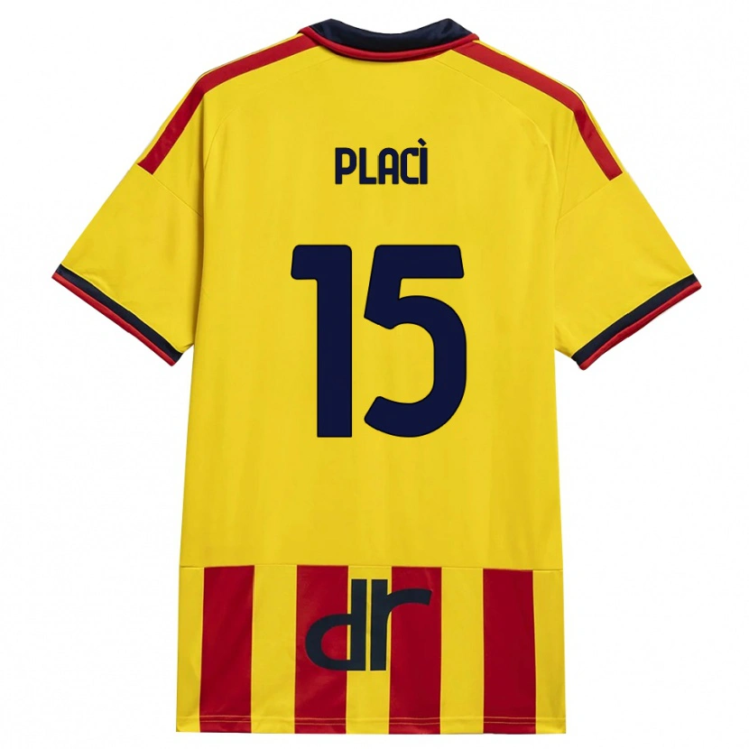 Danxen Dames Davide Placì #15 Geel Rood Thuisshirt Thuistenue 2026/27 T-Shirt