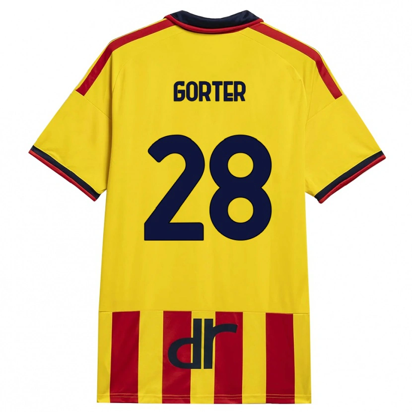 Danxen Dames Olaf Gorter #28 Geel Rood Thuisshirt Thuistenue 2026/27 T-Shirt